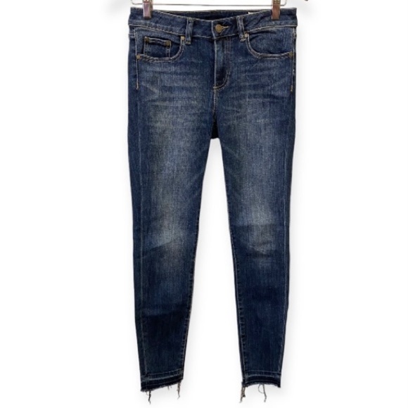 Vince Camuto 27/4 Skinny Jeans Mid Rise Release Fray Hem Womens Ankle Stretch - Picture 3 of 14